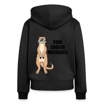 Suricate cool drôle de dicton cadeau - Sweat à capuche zippé Premium bio Femme - noir - Dos - Julia (174cm)