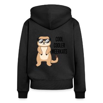 Suricate cool drôle de dicton cadeau - Sweat à capuche zippé Premium bio Femme - noir - Dos - Julia (174cm)