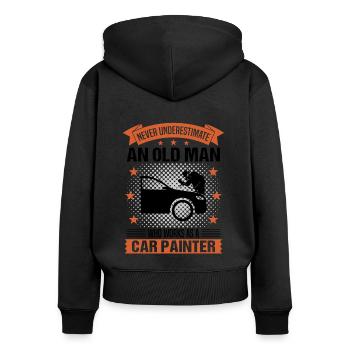 Painter Old Man Saying Men's Gift - Women's Premium Organic Zip Hoodie - black - Back - Julia (174cm)