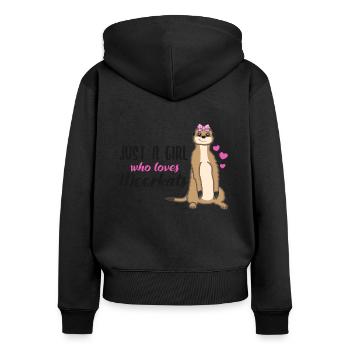 Meerkat Saying Gift Ladies Girl - Women's Premium Organic Zip Hoodie - black - Back - Julia (174cm)