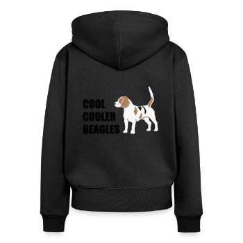 Beagle Dog Cool Dire Dog Lovers Cadeau - Sweat à capuche zippé Premium bio Femme - noir - Dos - Julia (174cm)
