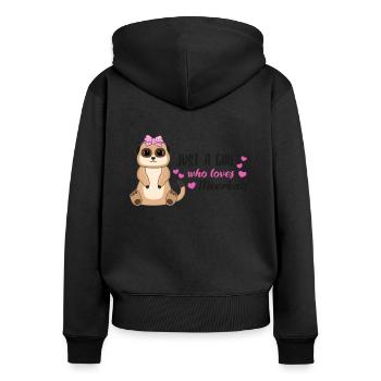 Meerkat Saying Gift Ladies Girl - Women's Premium Organic Zip Hoodie - black - Back - Julia (174cm)