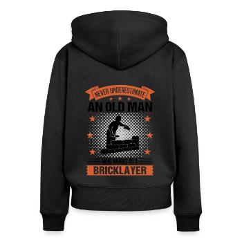 Maurer Old Man Saying Men's Gift - Women's Premium Organic Zip Hoodie - black - Back - Julia (174cm)