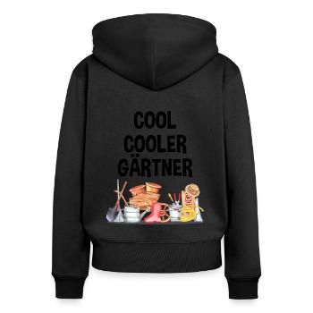 Garten Lustiger Spruch Hobby Gärtner Geschenkidee - Frauen Premium Bio Zip Hoodie - Schwarz - Hinten - Julia (174cm)