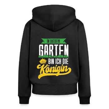 Garten Hobbygärtner Gärtner Gärtnerin Gartenarbeit - Frauen Premium Bio Zip Hoodie - Schwarz - Hinten - Julia (174cm)