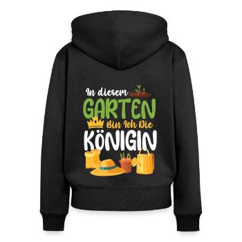 Garten Hobbygärtner Gärtner Gärtnerin Gartenarbeit - Frauen Premium Bio Zip Hoodie - Schwarz - Hinten - Julia (174cm)