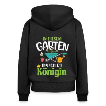 Garten Hobbygärtner Gärtner Gärtnerin Gartenarbeit - Frauen Premium Bio Zip Hoodie - Schwarz - Hinten - Julia (174cm)