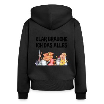 Garten Lustiger Spruch Hobby Gärtner Geschenkidee - Frauen Premium Bio Zip Hoodie - Schwarz - Hinten - Julia (174cm)