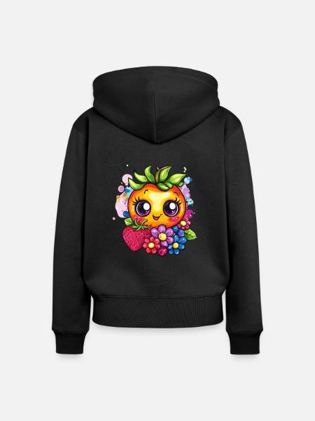 Fruchtiges Sommergesicht - Frauen Premium Bio Zip Hoodie - Schwarz