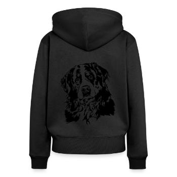 BERNER SENNENHUND Portrait de chien des chiens de Wilsign - Sweat à capuche zippé Premium bio Femme - noir - Dos - Julia (174cm)