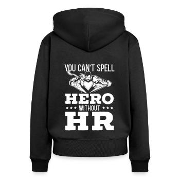 HR Manager Humor HR Manager - Women's Premium Organic Zip Hoodie - black - Back - Julia (174cm)