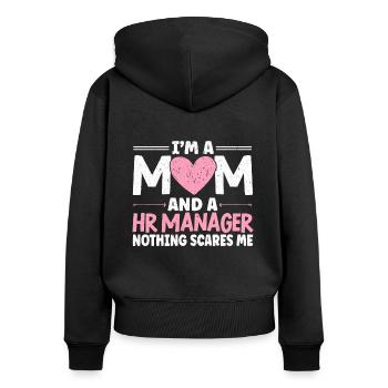 Ich Bin Mutter Und HR-Managerin Personalleiterin - Frauen Premium Bio Zip Hoodie - Schwarz - Hinten - Julia (174cm)