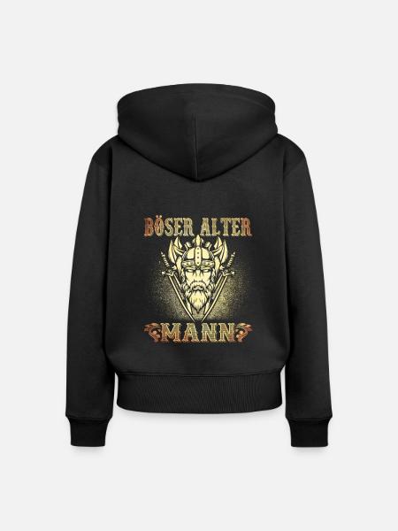 Böser Alter Mann - Frauen Premium Bio Zip Hoodie - Schwarz