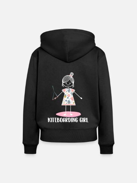 Kitesurfen Kiteboarding Kite Kiten - Frauen Premium Bio Zip Hoodie - Schwarz
