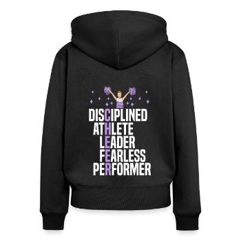 Cheer Cheerleader Cheerleading Danseuse - Sweat à capuche zippé Premium bio Femme - noir - Dos - Julia (174cm)