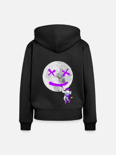 Graffiti Astronaut Street Art - Frauen Premium Bio Zip Hoodie - Schwarz