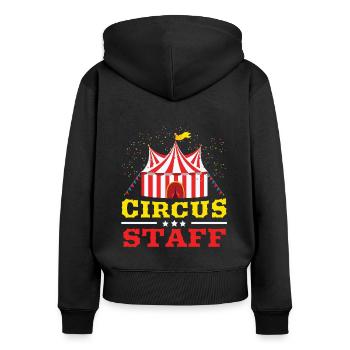 Zirkus Mitarbeiter Circus Event Carnival - Frauen Premium Bio Zip Hoodie - Schwarz - Hinten - Julia (174cm)