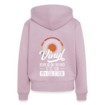 Vinyl Record Album Classic Music Player - Frauen Premium Bio Zip Hoodie - Altrosa - Hinten - Julia (174cm)