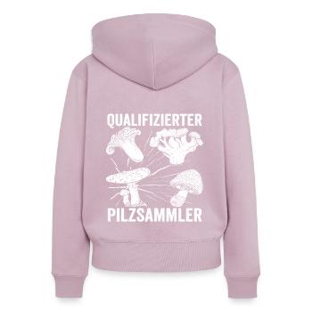Qualifizierter Pilzsammler - Frauen Premium Bio Zip Hoodie - Altrosa - Hinten - Julia (174cm)