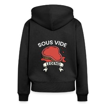 Sous Vide Legend Kochen Küche Essen Koch - Frauen Premium Bio Zip Hoodie - Schwarz - Hinten - Julia (174cm)