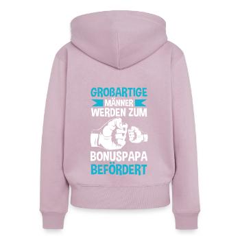 Großartiger Bonuspapa - Frauen Premium Bio Zip Hoodie - Altrosa - Hinten - Julia (174cm)