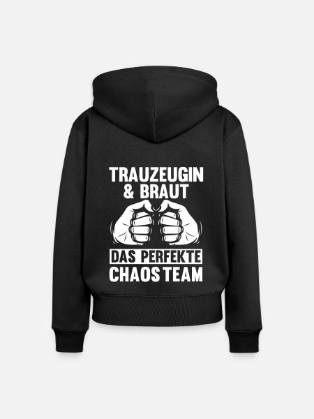 Trauzeugin - Frauen Premium Bio Zip Hoodie - Schwarz