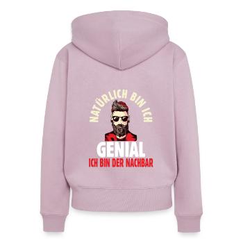 Nachbar - Frauen Premium Bio Zip Hoodie - Altrosa - Hinten - Julia (174cm)