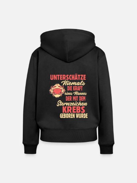 Sternzeichen Krebs - Frauen Premium Bio Zip Hoodie - Schwarz