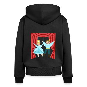 Marionetten Puppen Puppenspieler Puppe - Frauen Premium Bio Zip Hoodie - Schwarz - Hinten - Julia (174cm)