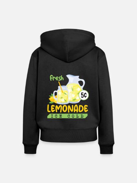 Fresh Lemonade Ice Cold Limonade - Frauen Premium Bio Zip Hoodie - Schwarz