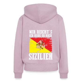 Sicilia Sizilien Sizilianer - Frauen Premium Bio Zip Hoodie - Altrosa - Hinten - Julia (174cm)