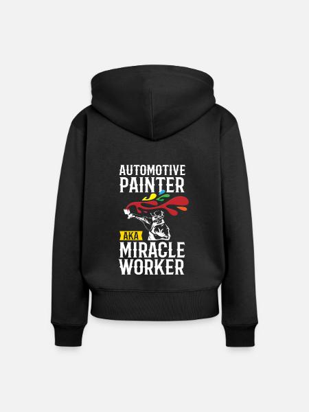 Painter Miracle Worker Lackierer - Frauen Premium Bio Zip Hoodie - Schwarz