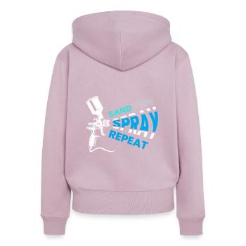 Sand Tape Spray Repeat Lackierer - Frauen Premium Bio Zip Hoodie - Altrosa - Hinten - Julia (174cm)