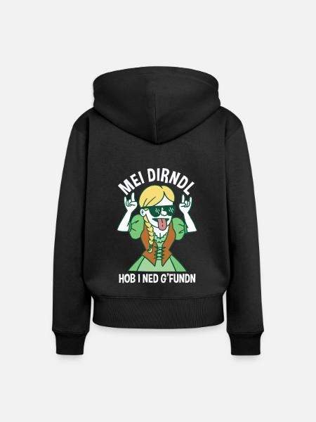 Trachten München Dirndl - Frauen Premium Bio Zip Hoodie - Schwarz
