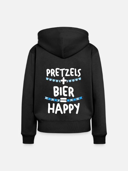 Dirndl Trachten München - Frauen Premium Bio Zip Hoodie - Schwarz