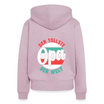 Großvater Großpapa Opi Opa - Frauen Premium Bio Zip Hoodie - Altrosa - Hinten - Julia (174cm)