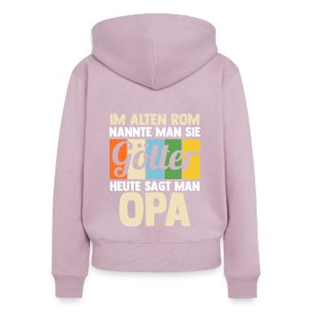 Großvater Großpapa Opi Opa - Frauen Premium Bio Zip Hoodie - Altrosa - Hinten - Julia (174cm)