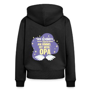 Großvater Großpapa Opi Opa - Frauen Premium Bio Zip Hoodie - Schwarz - Hinten - Julia (174cm)