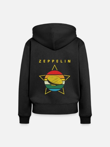 Zeppelin Luftschiff Pilot - Frauen Premium Bio Zip Hoodie - Schwarz