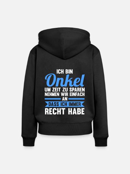 Patenonkel Pate Onkel - Frauen Premium Bio Zip Hoodie - Schwarz