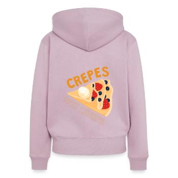 Crepes Not Creeps Crepe Pfannkuchen - Frauen Premium Bio Zip Hoodie - Altrosa - Hinten - Julia (174cm)