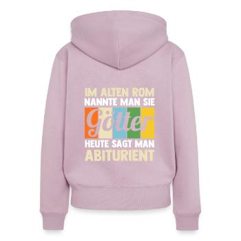 Abitur Abifeier Abi Abiturienten - Frauen Premium Bio Zip Hoodie - Altrosa - Hinten - Julia (174cm)