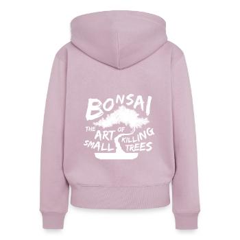 Bonsai Killing Small Trees Baum Garten - Frauen Premium Bio Zip Hoodie - Altrosa - Hinten - Julia (174cm)