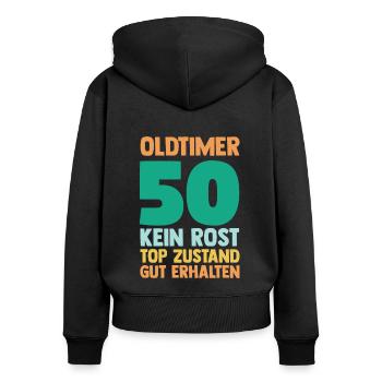 Fünfzig 50 Jahre Fünfzigster Geburtstag - Frauen Premium Bio Zip Hoodie - Schwarz - Hinten - Julia (174cm)