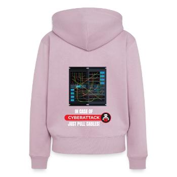 In Case Of Cyberattack Informatiker - Frauen Premium Bio Zip Hoodie - Altrosa - Hinten - Julia (174cm)