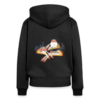 Laser Guinea Pig Pizza Space - Women's Premium Organic Zip Hoodie - black - Back - Julia (174cm)