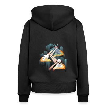 Laser Rabbits Pizza Easter Space - Women's Premium Organic Zip Hoodie - black - Back - Julia (174cm)