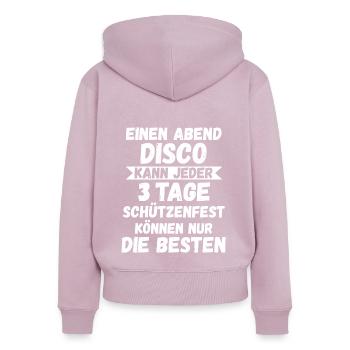 Schützenverein Schützenfest - Frauen Premium Bio Zip Hoodie - Altrosa - Hinten - Julia (174cm)