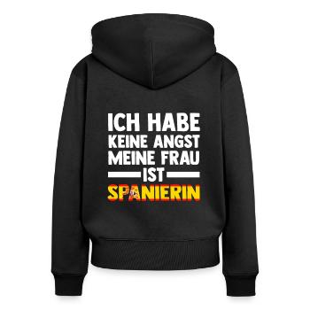 Spanisch Spanier Spanien - Frauen Premium Bio Zip Hoodie - Schwarz - Hinten - Julia (174cm)