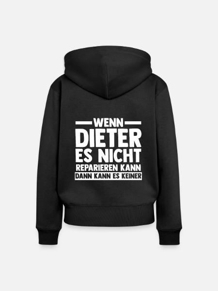 Dieter - Frauen Premium Bio Zip Hoodie - Schwarz